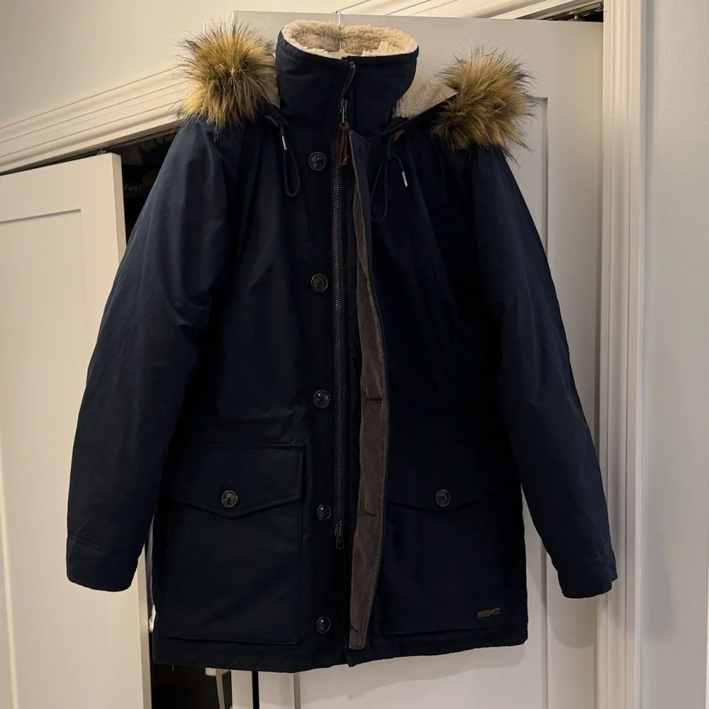 Abercrombie & Fitch Men’s Ultra Down Parka with Faux Fur Trim Size XL Like New - Picture 15 of 16